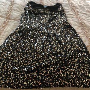 Black sequined party dress